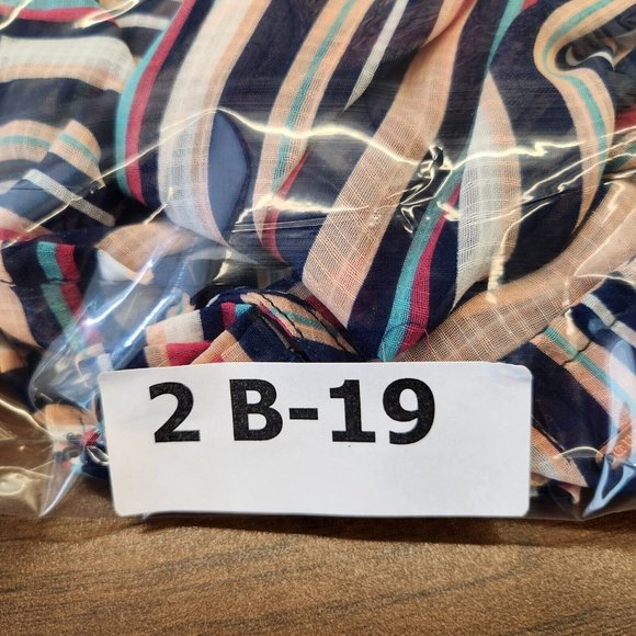 Guess Cropped Top Womens Large Sheer Long Sleeve Ruffle Striped Tie Front - Picture 9 of 9